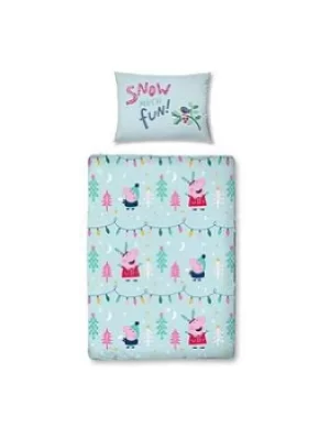 Peppa Pig Let It Snow Christmas Toddler Duvet Cover Set