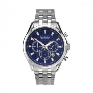 Sekonda Blue And Silver Chronograph Watch - 1393