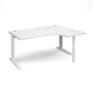 Office Desk Right Hand Corner Desk 1600mm White Top With White Frame 1200mm Depth TR10 TBER16WWH