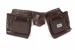 Rolson Top Grain Double Tool Pouch, Oil Tanned, 11 Pockets