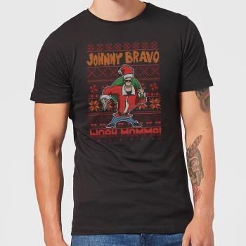 Johnny Bravo Johnny Bravo Pattern Mens Christmas T-Shirt - Black - 3XL - Black