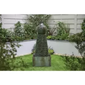 Easy Fountain - Impressions Obelisk Falls LED Garden Water Feature Stone Effect