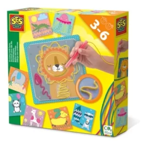 SES CREATIVE Childrens Drawing with Laces, Unisex, Three to Six Years, Multi-colour (14889)
