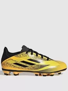 adidas JUNIOR MESSI X SPEED FORM.4 FIRM GROUND FOOTBALL BOOT, Gold, Size 12