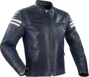 Segura Funky Motorcycle Leather Jacket, blue, Size XL, blue, Size XL