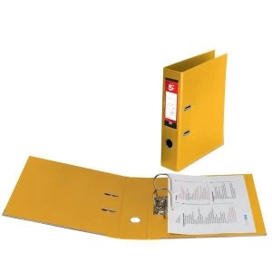 5 Star Lever Arch File PVC Spine 70mm A4 Yellow Pack 10