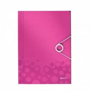 Leitz WOW 3 Flap Folder A4 Polypropylene 150 Sheet Capacity Pink