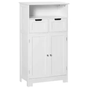 Kleankin Bathroom Storage Cabinet With Adjustable Shelf And Removable Drawers