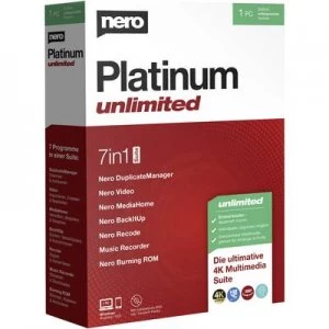 Nero Platinum Unlimited Full version, 1 licence Windows CD/DVD creator