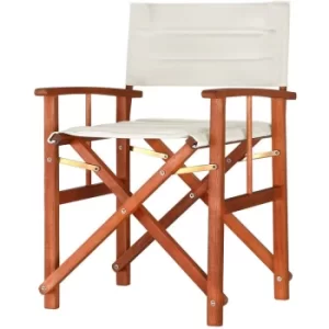 Padded Chair Wood Indoor Outdoor Chairs Garden Patio Cream