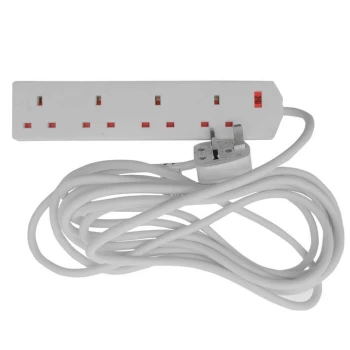 Daewoo 4 Way 5m Extension Lead - White