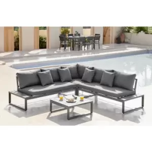 Dubai Outdoor Sofa Set 6 Seat Grey