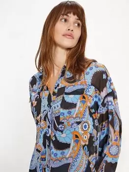 Oasis Paisley Chiffon Shirt - Multi, Size 12, Women
