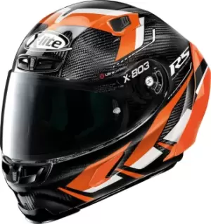 X-Lite X-803 RS Ultra Carbon Motomaster Helmet, black-white-orange, Size L, black-white-orange, Size L