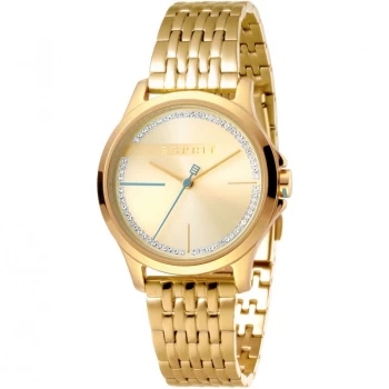 Esprit Joy Womens Watch featuring a Stainless Steel, Gold Coloured Strap and Champagne With Stones Dial