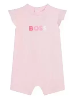 BOSS Baby Girls Short All In One Romper - Pale Pink, Pale Pink, Size 6 Months
