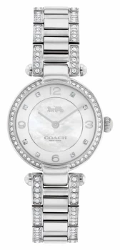 Coach Cary Stainless Steel Bracelet Crystal Set Watch