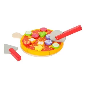Legler - Small Foot Childrens Wooden Cuttable Pizza Toy Play Set (Multi-colour)