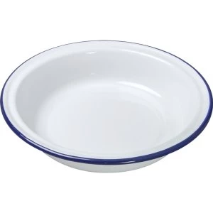 Traditional Circular Round 24cm Falcon White Enamel Pie Dish (Single)