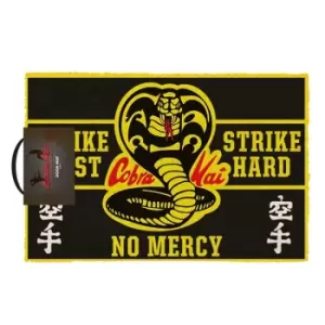 Cobra Kai No Mercy Door Mat (One Size) (Black/Yellow)