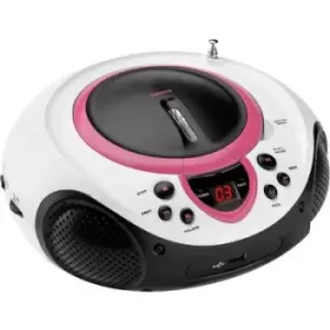 Lenco SCD-38 USB Radio CD player FM AUX, CD, USB Pink