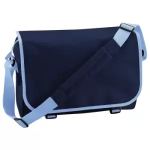 Bagbase Adjustable Messenger Bag (11 Litres) (Pack of 2) (One Size) (French Navy/Sky Blue)