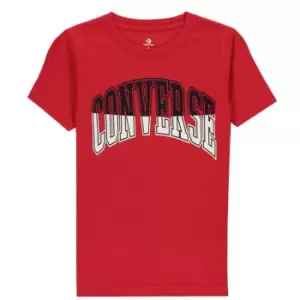 Converse College Split T-Shirt Junior Boys - Red
