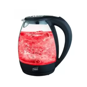 Neo 2200W 1.7 Litre Cordless LED Illuminated Electric Glass Jug Kettle - Red