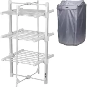 Glamhaus 3 Tier Indoor Foldable Electric Heated Airer & Dryer With Zip Up Cover