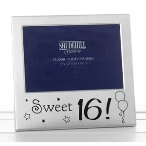 Satin Silver Occasion Frame Sweet Sixteen 3x5