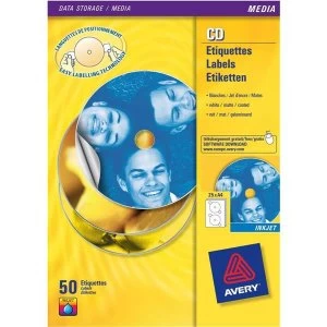 Avery Inkjet Full Face Quick Dry CD 117mm Labels White
