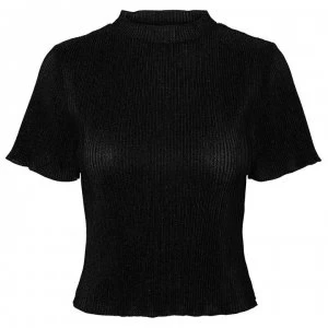 Noisy May AOP Scoop T Shirt Ladies - Black