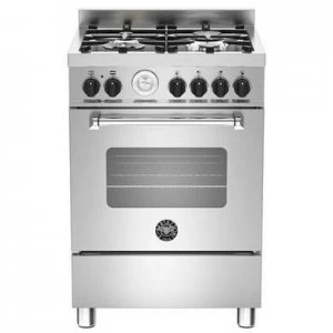 Bertazzoni MAS60-4-MFE-S-XE Master Series 60cm Single Oven Dual Fuel Cooker -Stainless Steel