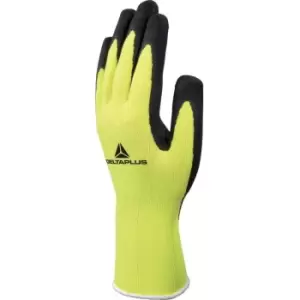Delta Plus APOLLON VV733 Polyester Safety Gloves with Latex Coating Yellow - Size 10