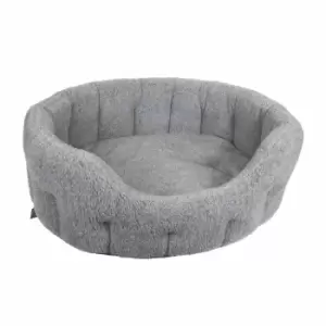 P&L Oval Sherpa Fleece Dog Bed Medium - wilko