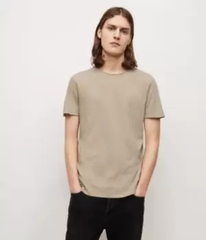 AllSaints Mens Figure Crew T-Shirt, Brown, Size: XL