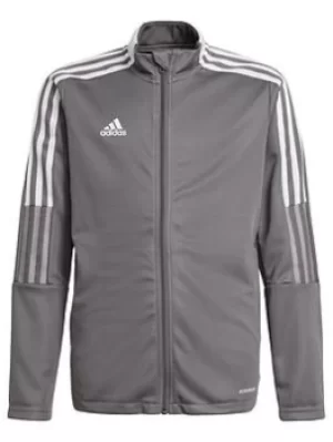 Boys, adidas Youth Tiro 21 Training Jacket, Grey, Size 11-12 Years