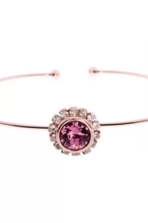 Ted Baker Ladies PVD rose plating Sappelle Crystal Chain Ultra Fine Cuff TBJ855-24-04