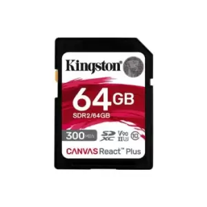Kingston Technology Canvas React Plus 64GB SD UHS-II Class 10