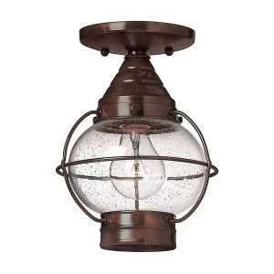 1 Light Outdoor Flush Ceiling Lantern Sienna Bronze, E27