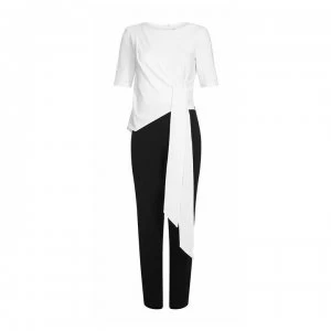Adrianna Papell Adrianna Contrast Top Jumpsuit Womens - BLACK WHITE