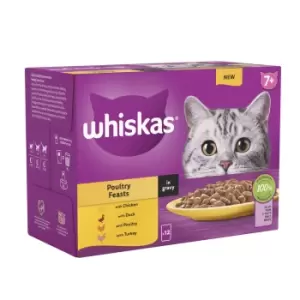 Whiskas Senior Wet Cat Food Pouches Poultry Selection in Gravy 12 x 85g - wilko