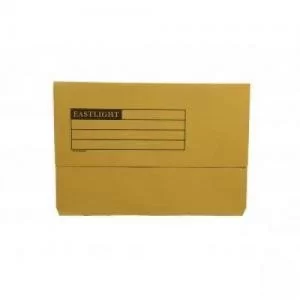 ValueX Document Wallet Manilla Foolscap Half Flap 250gsm Yellow Pack