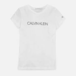 Calvin Klein Girls Institutional T-Shirt - Bright White - 10-11 Years