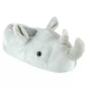 Slumberzzz Mens Rhino Slippers (UK 9-10) (Grey)