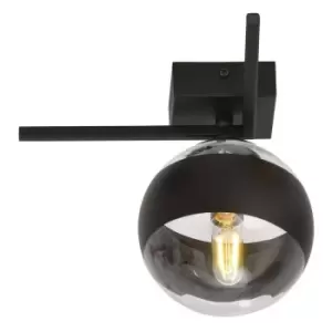 Emibig Imago Black Globe Ceiling Light with Clear,Black Glass Shades, 1x E14