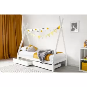 Crazy Price Beds Jessie Tent White Bed With Drawers