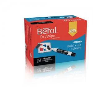 Berol Drywipe Marker Chisel Tip Black Pack of 48 1984887