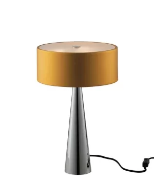 HEMINGUAY 3 Light Cylindrical Table Lamp Gold, Aluminum Lampshade And Glass Diffuser 25x40cm
