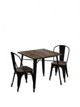 Fusion 80 Cm Square Dining Table + 2 Chairs